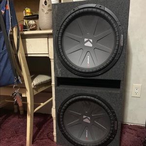 2 15” kicker subs with box and 3000 watt amp.